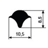 Glass carrier-clamping profile EPDM solid rubber 85 black 3756 L=100m